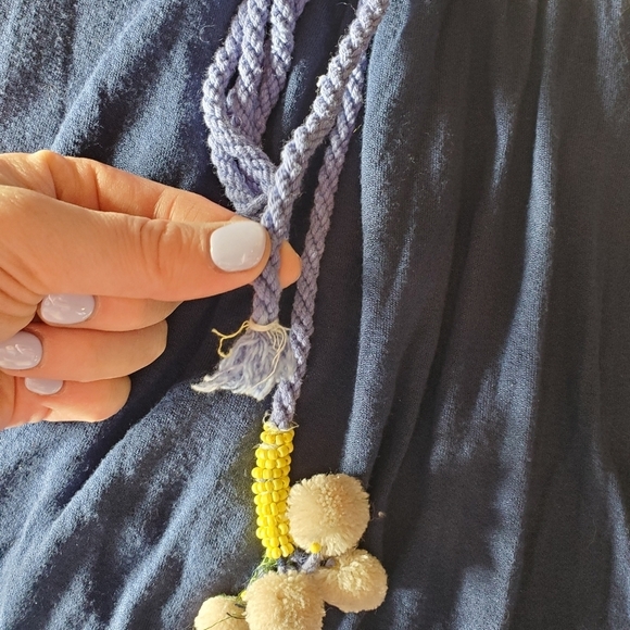 Free People Fiesta Nueva Floral Embroidered Navy Blue Tunic Top Retail $128.00 - Picture 9 of 17